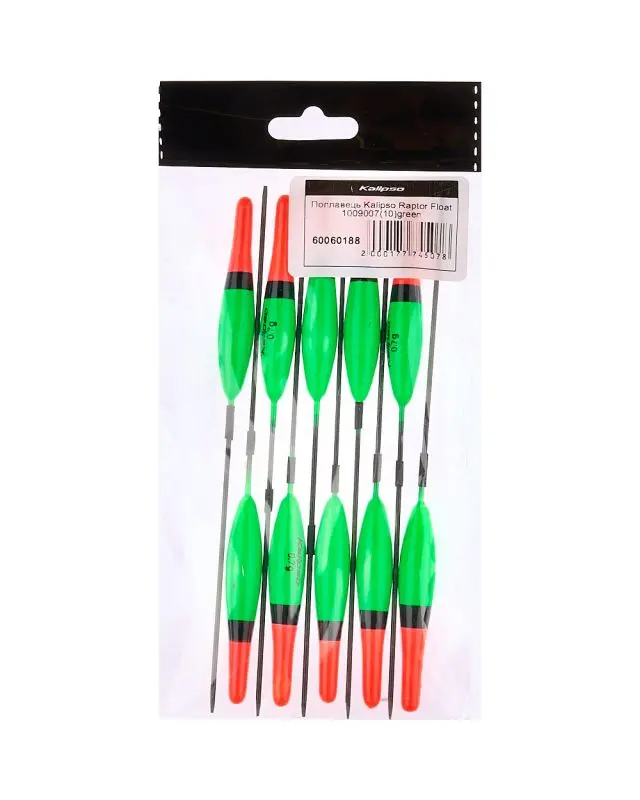 Поплавок Kalipso Raptor Float 1009007 (10шт) green 0.7г