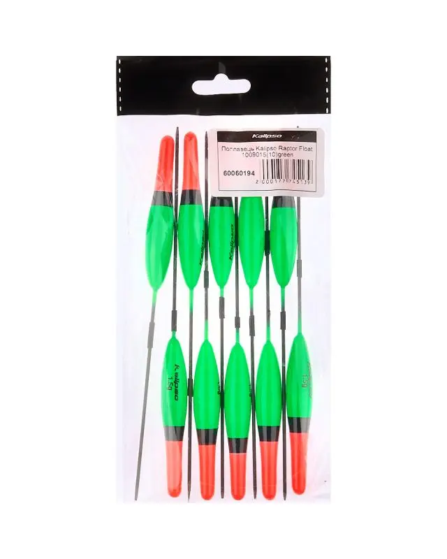 Поплавок Kalipso Raptor Float 1009015 (10шт) green 1.5г
