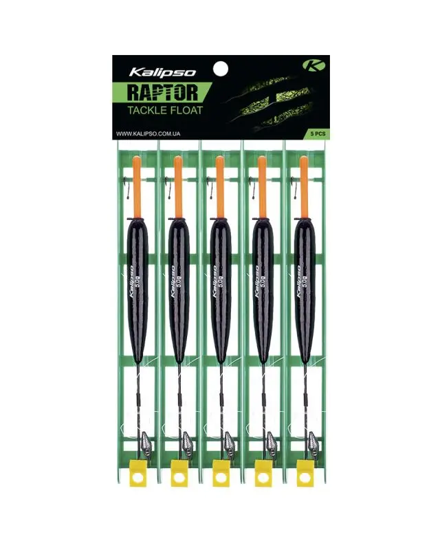 Снасть Kalipso Raptor Tackle float-1008 7m 0.25mm 5.0g №8 black (5 шт)