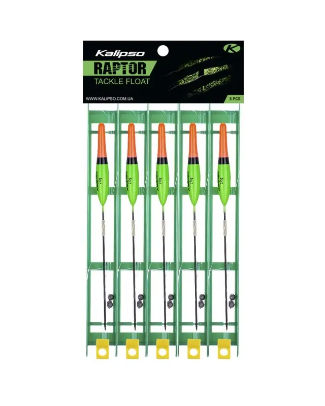 Снасть Kalipso Raptor Tackle float-1009 7m 0.18mm 2.0g №10 green (5 шт)