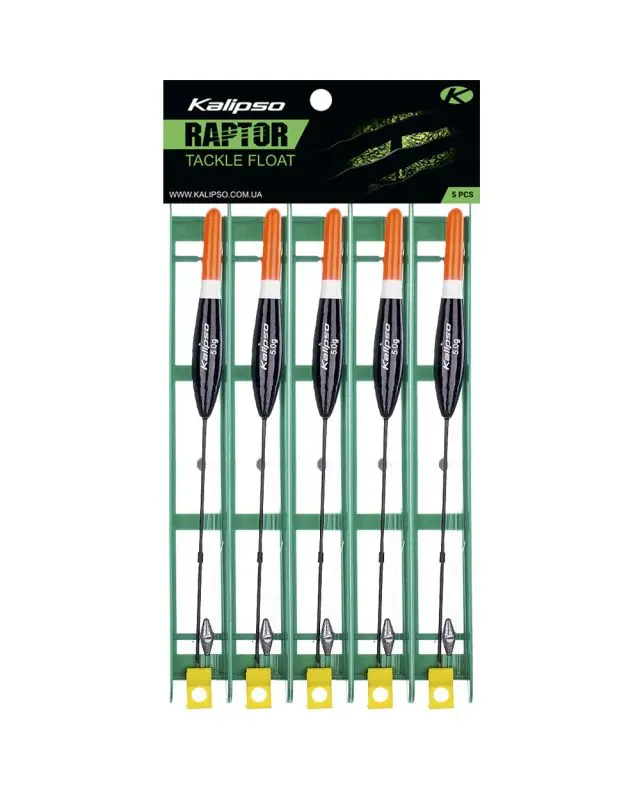 Снасть Kalipso Raptor Tackle float-1009 7m 0.25mm 5.0g №8 black (5 шт)