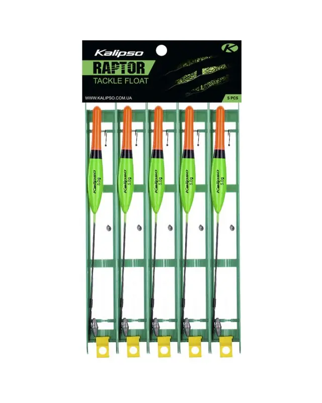 Снасть Kalipso Raptor Tackle float-1009 7m 0.25mm 5.0g №8 green (5 шт)
