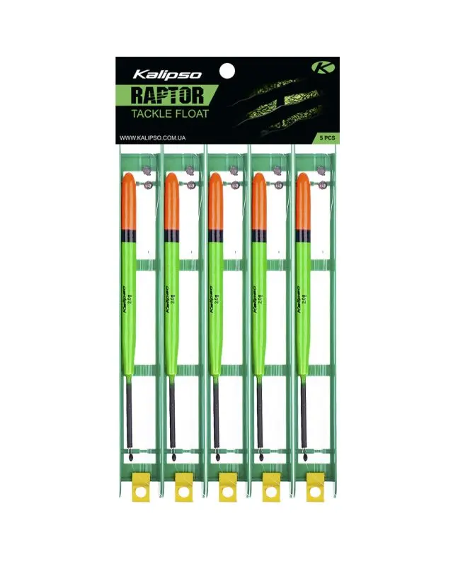 Снасть Kalipso Raptor Tackle float-2011 7m 0.20mm 2.0g №8 green (5 шт)