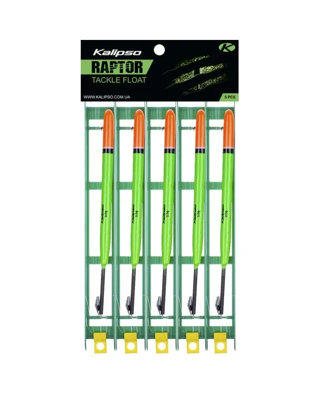 Снасть Kalipso Raptor Tackle float-2011 7m 0.23mm 3.0g №8 green (5 шт)