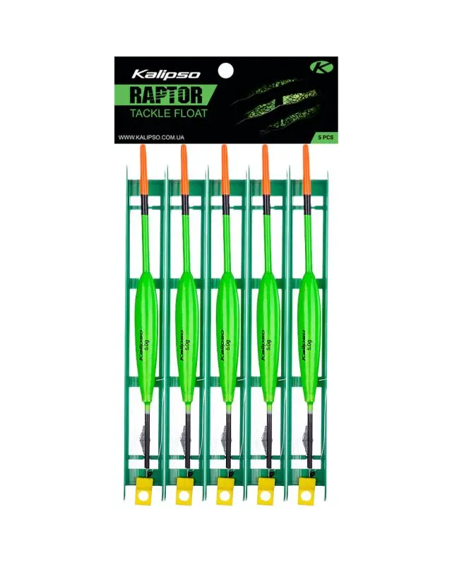 Снасть Kalipso Raptor Tackle float-2014 7m 0.25mm 5.0g №8 green (5 шт)