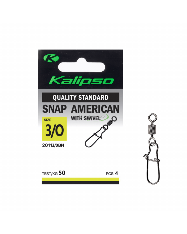 Застібка Kalipso Snap American with swivel-20113/0BN №3/0(4)